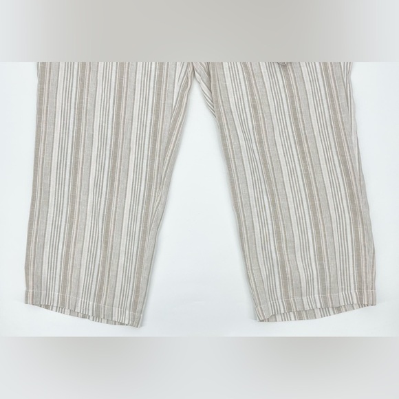 NWT Land n Sea Tan Striped Linen Blend Wide Leg Pants 2X - Picture 7 of 12